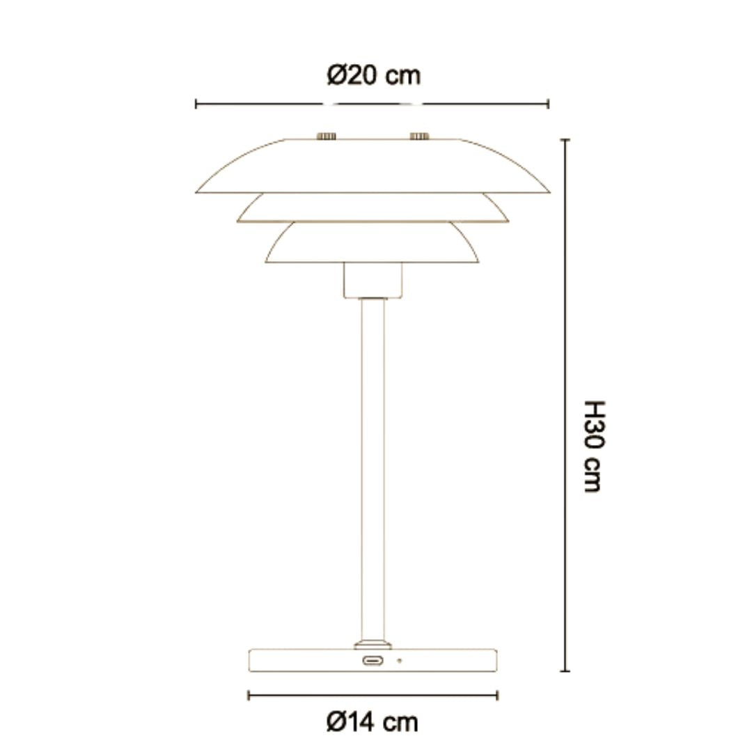 DL20 LED opal/messing bordlampe Dyberg-Larsen