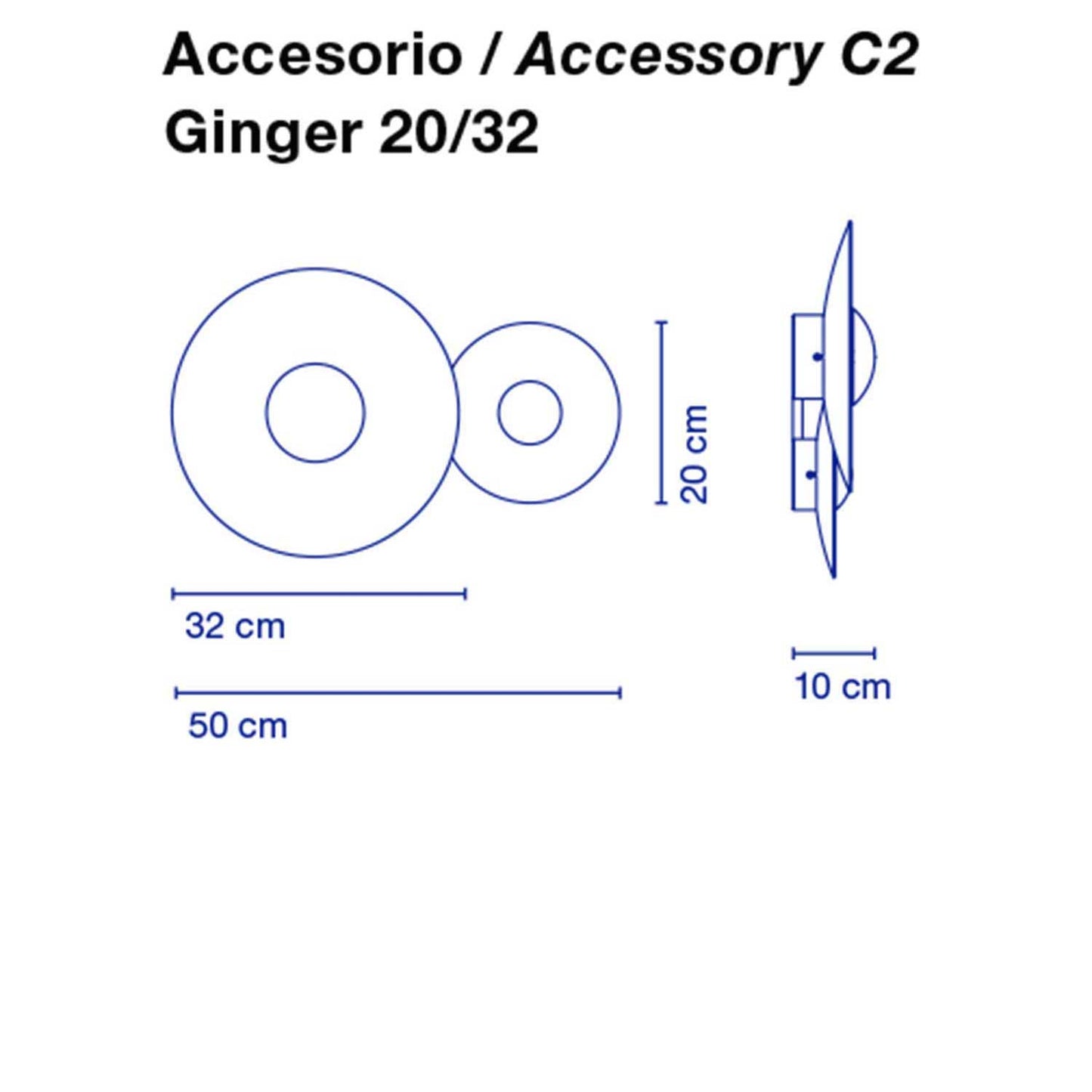 Ginger C2 20/32 væg/loft beslg fra Marset