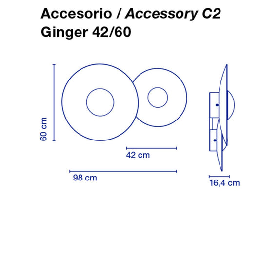 Ginger C2 42/60 væg/loftbeslag fra Marset