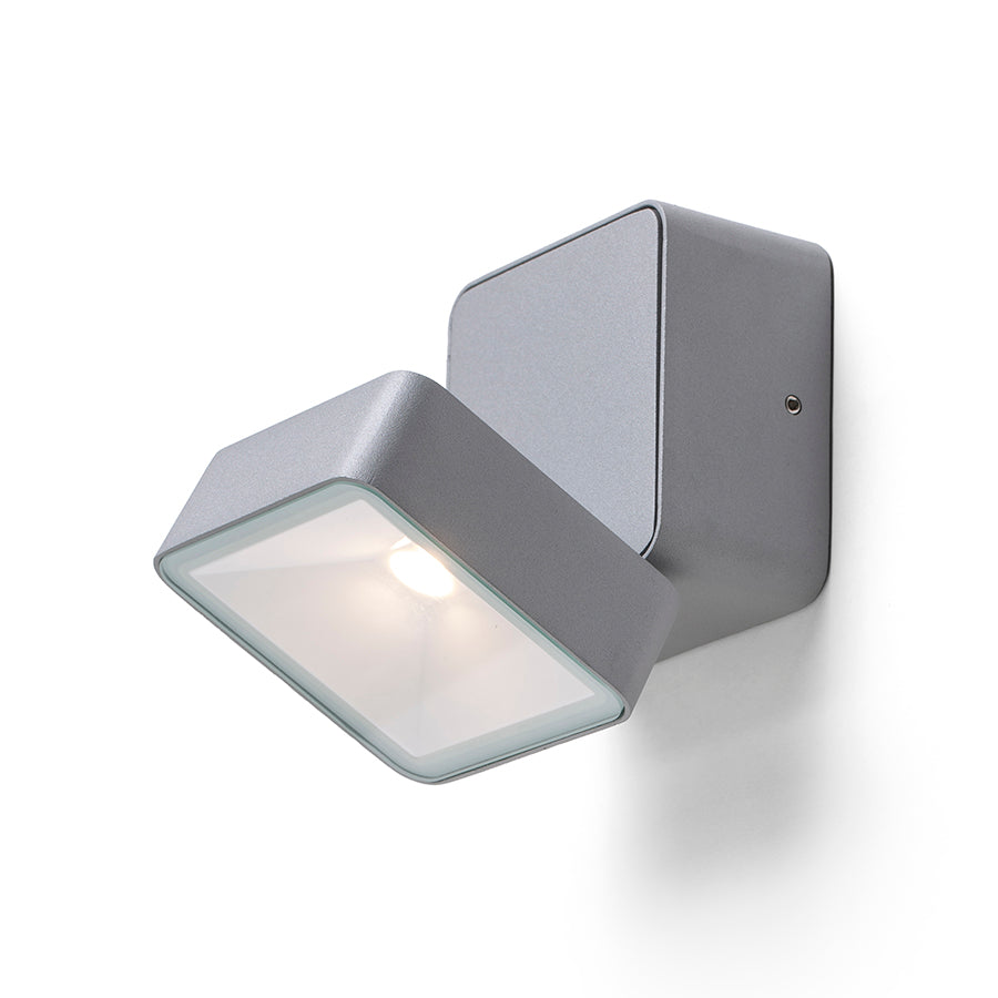 FLAVIO SQ LED påbygningsspot i lysegrå, 6 W, 3000 K, IP54