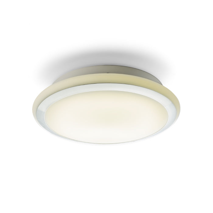 AREA LED loftlampe i opalglas og krom, Ø35 cm, IP44