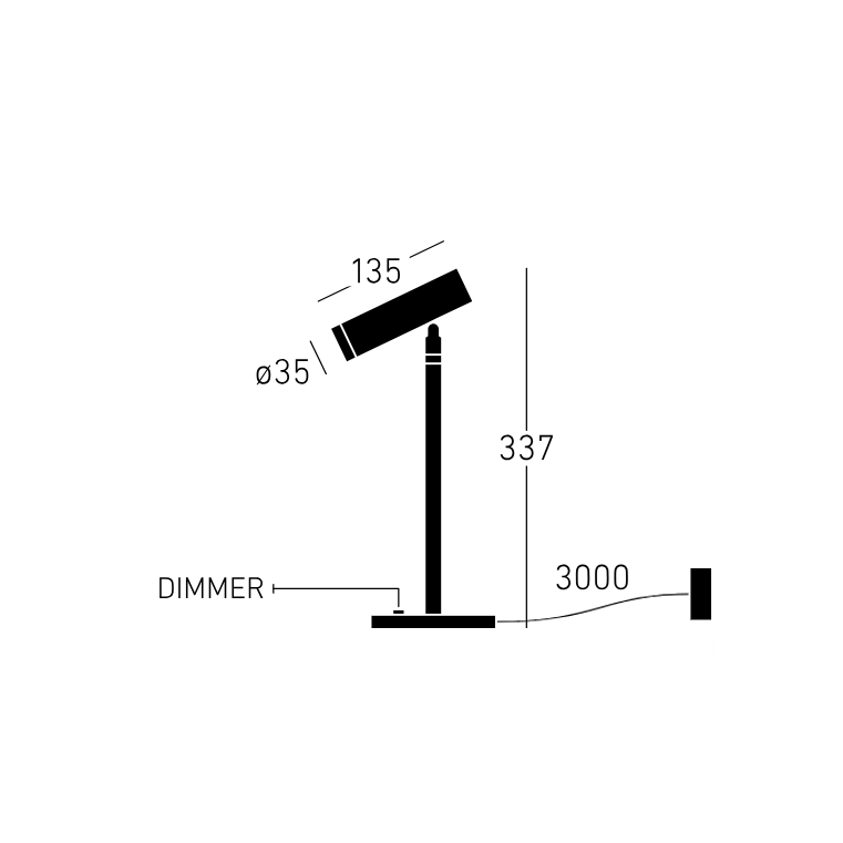 MFlask T bordlampe fra Chors