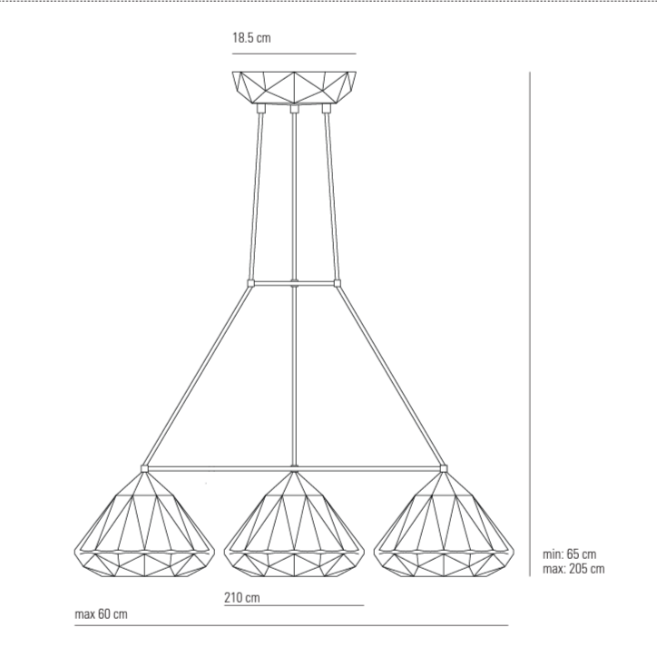 Hatton 1 triangular Grouping pendel Original BTC