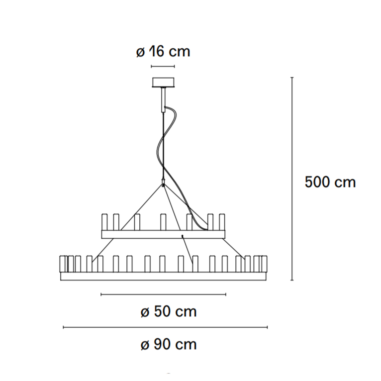 Chandelier double Large lysekrone Fontana Arte