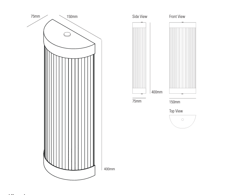 Wide Pillar 40 væglampe Original BTC.