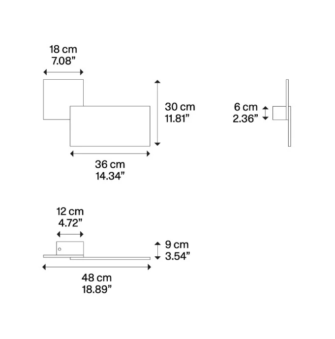 Puzzle Outdoor Square væglampe fra Lodes