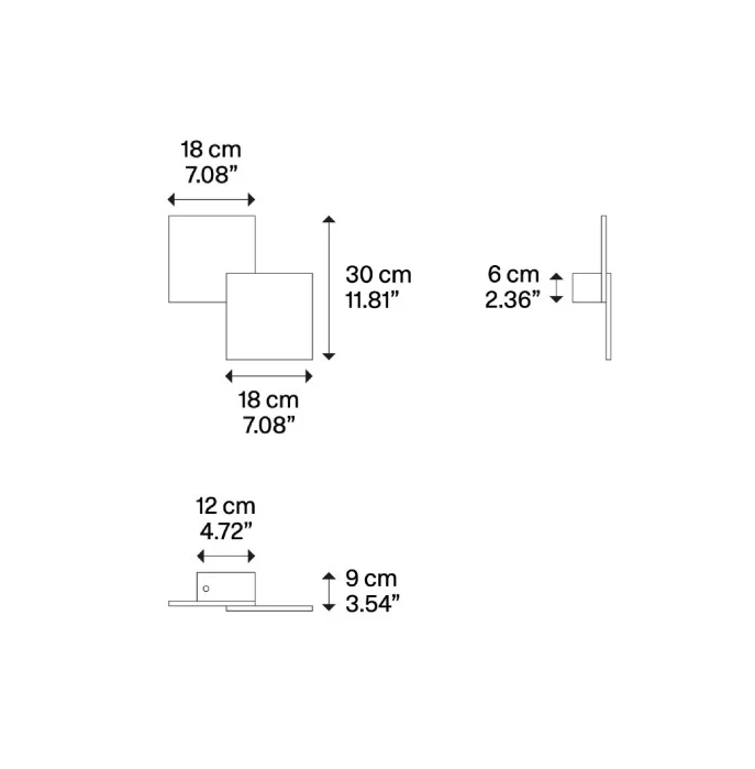 Puzzle Outdoor Square væglampe fra Lodes