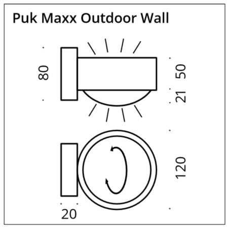 Puk Maxx wall 120 outdoor Wall Top-light