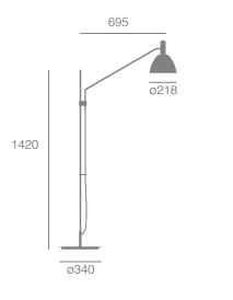 Bauhaus 90F gulvlampe Lumini