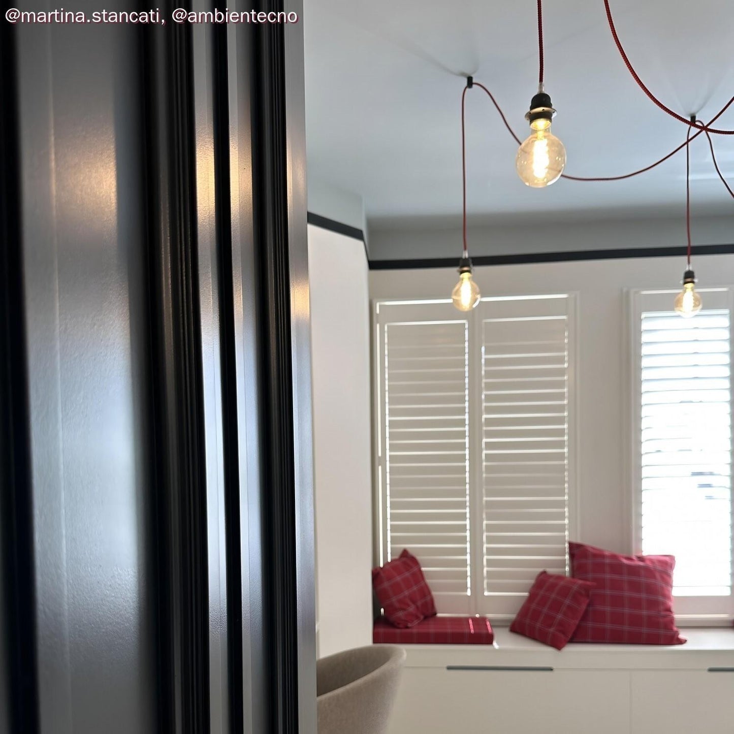 Rød / sort ægte dekorativ stofledning