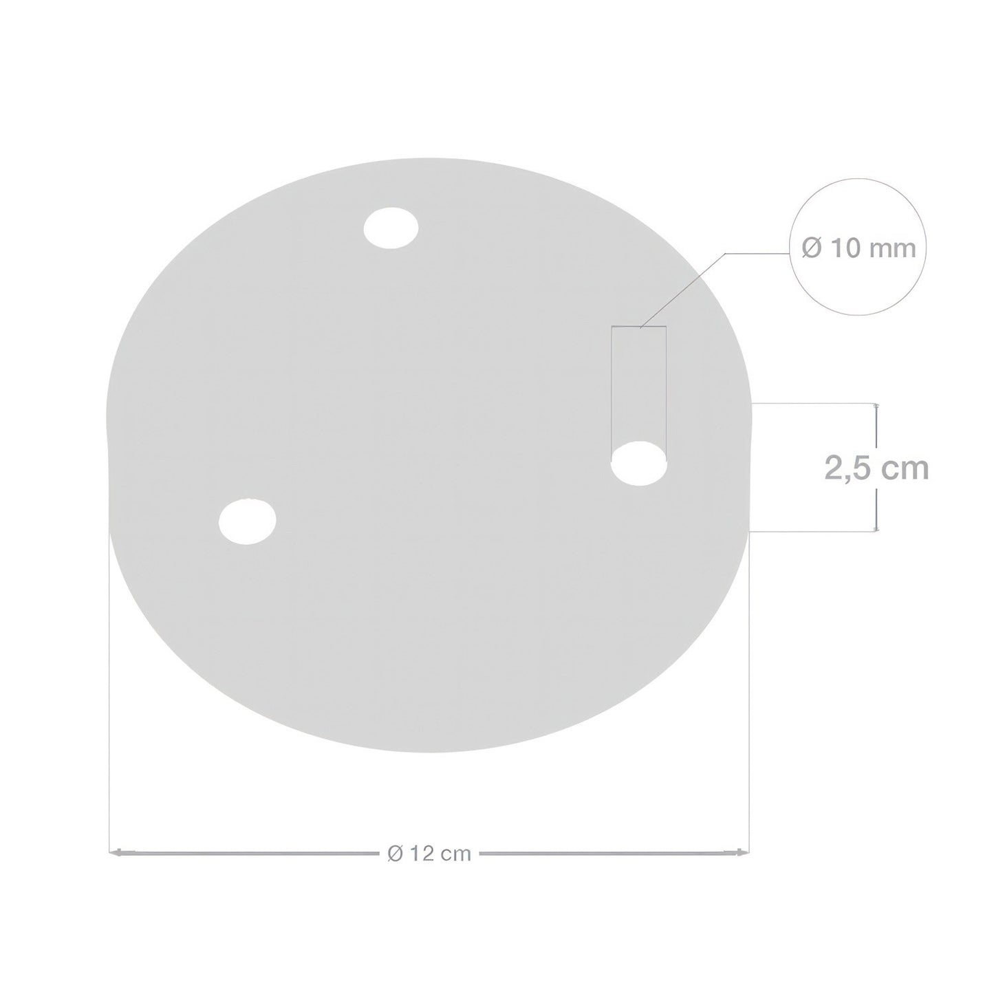 Roset til 3 lampe Ø12 cm