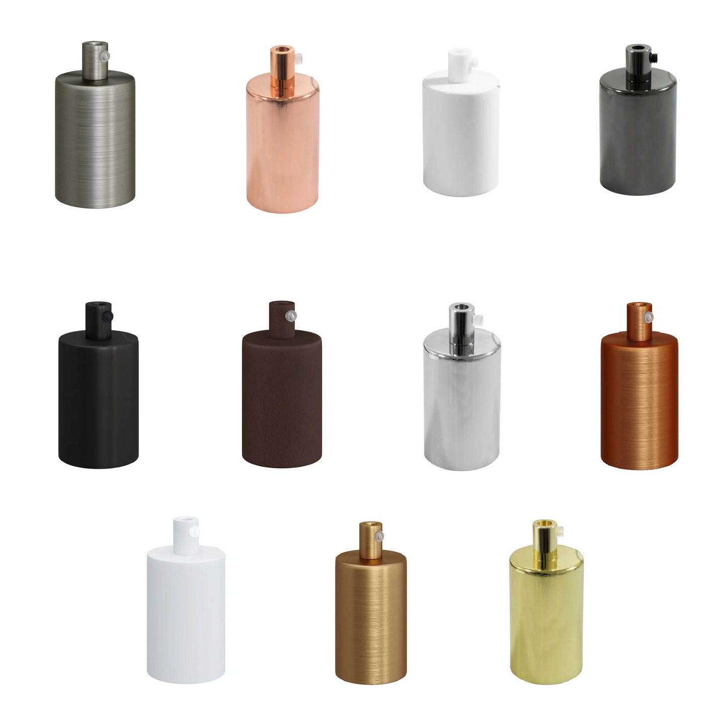 E27 cylinder fatnings kit med conical ledningsaflastning