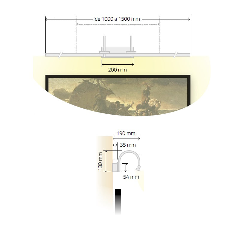 Kyoto LED 90-150 cm væg malerilampe