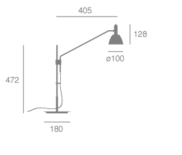 Micro Bauhaus 90 T bordlampe Lumini