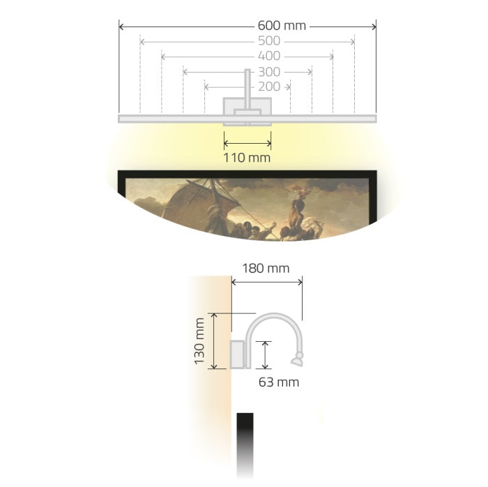 Kyoto LED 20-80 cm væg malerilampe