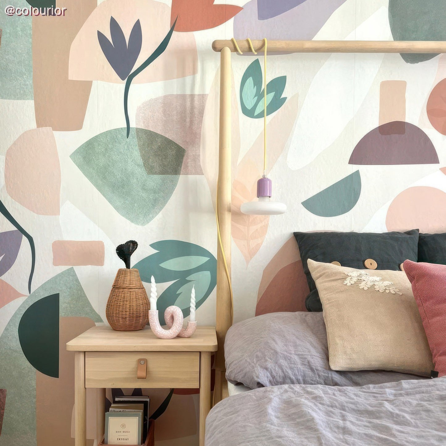 Lys gul ægte bomuld dekorativ stofledning