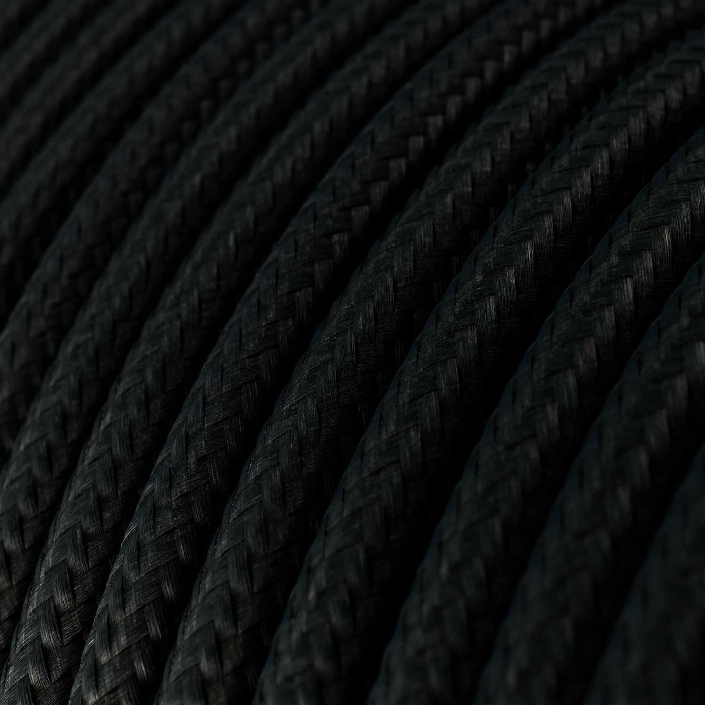 Sort ægte dekorativ stofledning Rayon