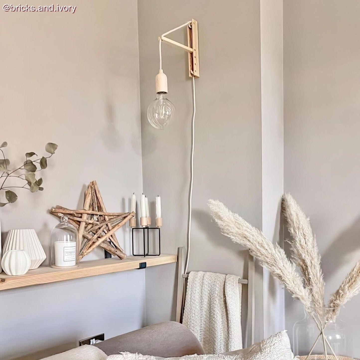 Pale pink ægte bomuld dekorativ stofledning