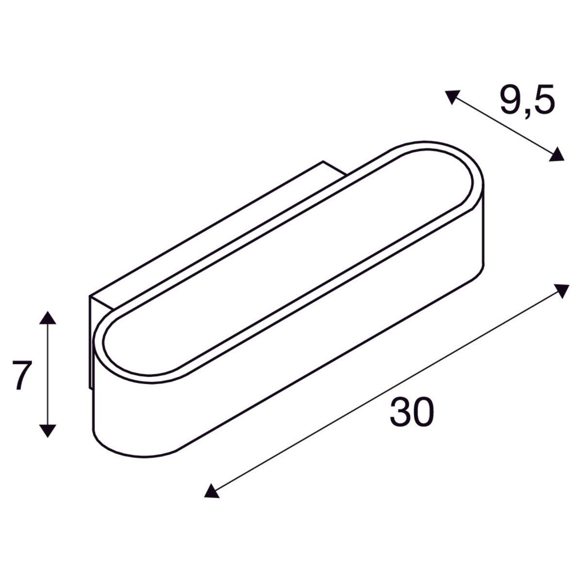 Asso 300 LED væglampe aluminium SLV