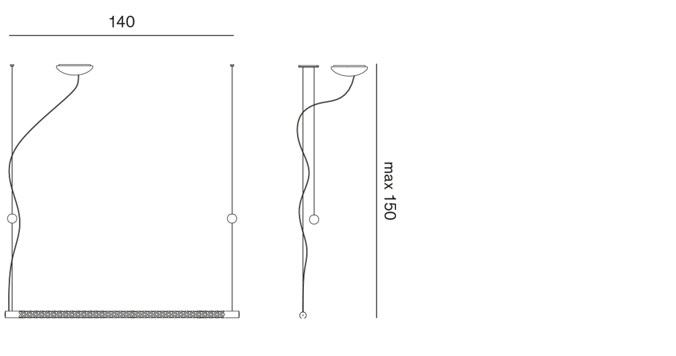 Squiggle H8 & H9 Lineær pendel fra Rotaliana