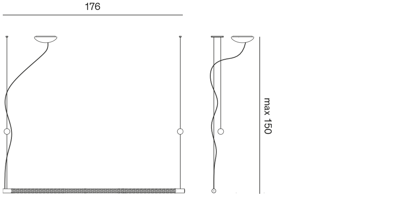 Squiggle H8 & H9 Lineær pendel fra Rotaliana