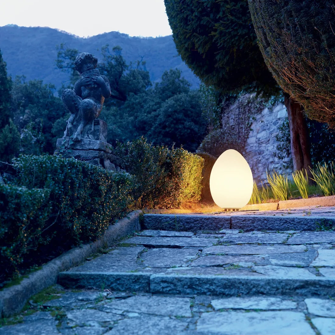 Uovo 62 udendørs bord gulvlampe Fontana Arte 1972