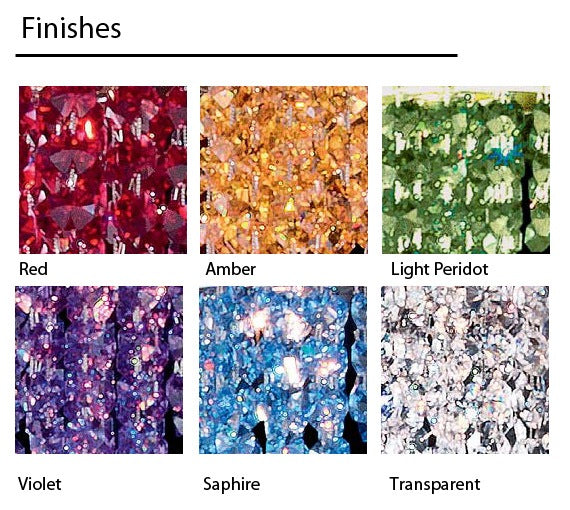 Krystal faverne rosso, amber, light peridot, violet, saphir og transperent