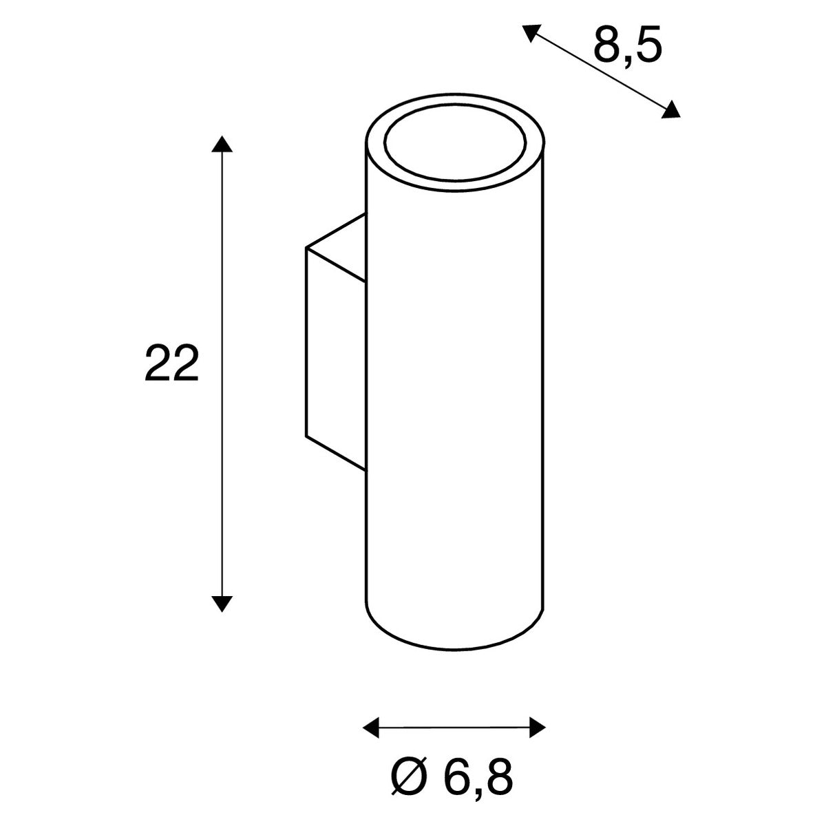 Enola B up/down væglampe  SLV