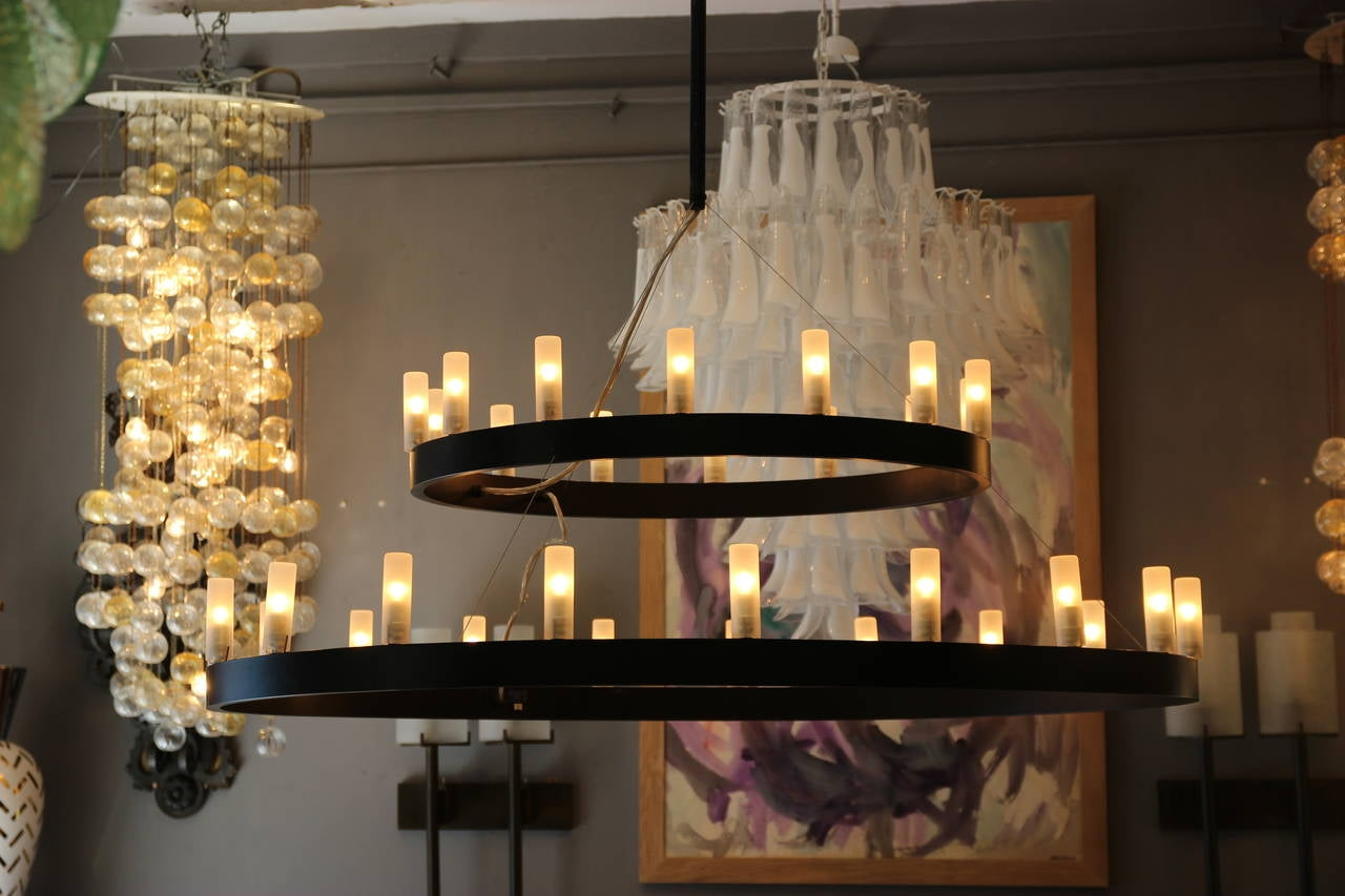 Chandelier double Large lysekrone Fontana Arte