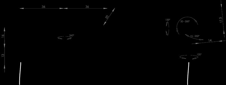 Måltegning 303 væglampe  Lampe Gras