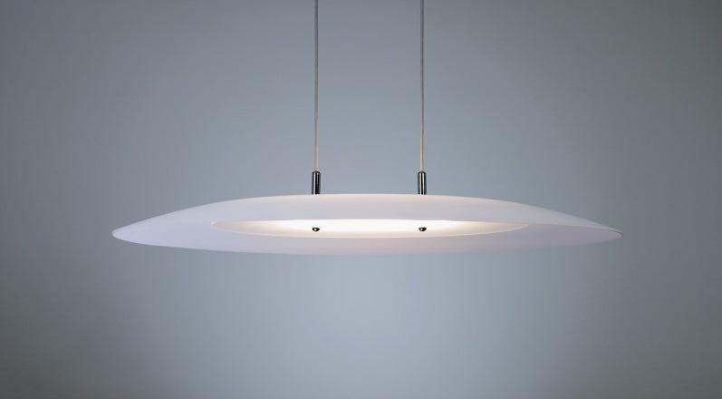 Ellipse pendel i frostet satineret glas Saije