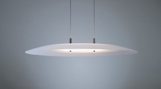 Ellipse pendel i frostet satineret glas Saije