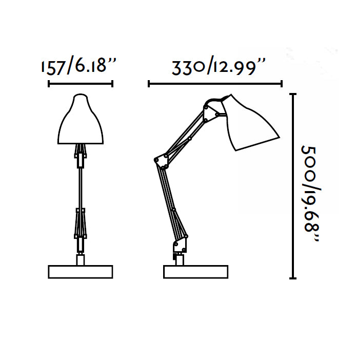 stregtegning af gru bordlampe