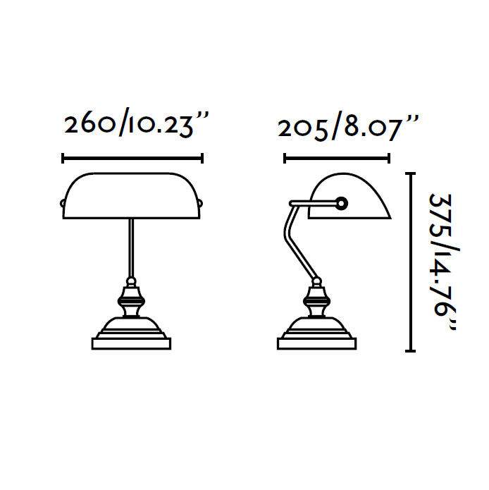 Stregtegning af banker bordlampe