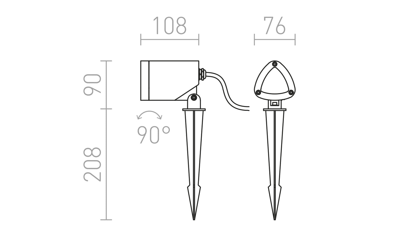 Måltegning af Cosmo spot på spyd Rendl