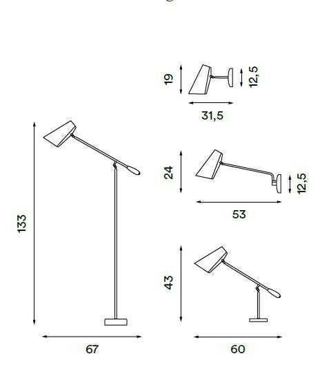 Stregtegning af Birdy Floor gulvlampe fra Northern Lighting
