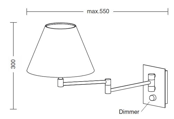 stregtegning af 8140 væglampe