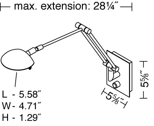 stregtegning af 8193 væglampe