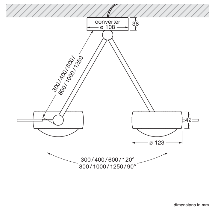 Sento LED Soffitto Due UP pendel Occhio