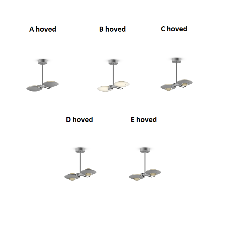 Her vises Puro Faro Doppio hovederne, loftlampe fra Occhio.