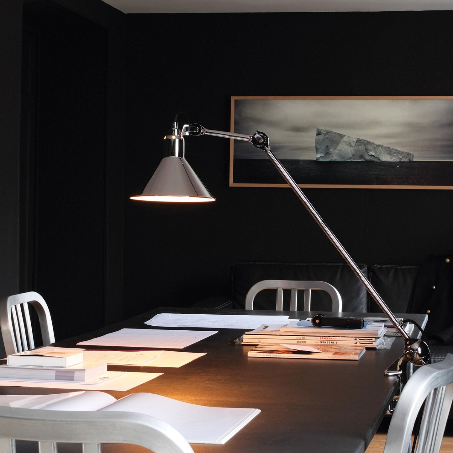 Lampe Gras 201 arkitektlampe krom / krom