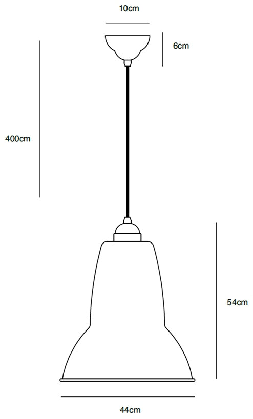 stregtegning af original 1227 Giant pendel fra anglepoise
