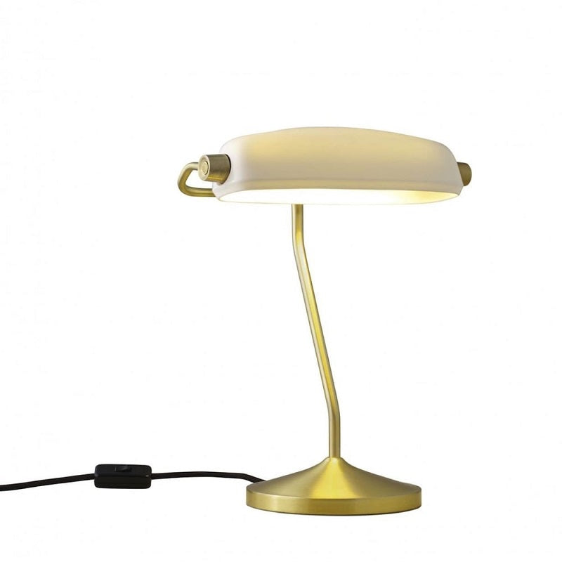 Banker´s bordlampe med sort stof ledning original btc 2