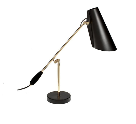 Birdy Floor bordlampe i mat sort og messing stel fra Northern Lighting