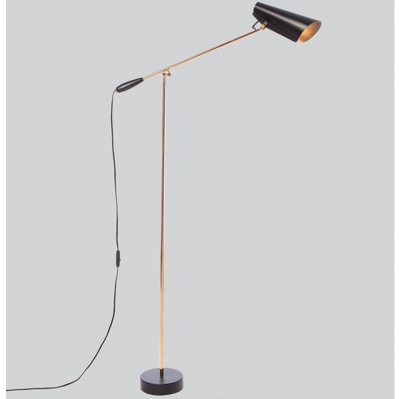 Birdy Floor gulvlampe i sort med messing stel fra Northern Lighting