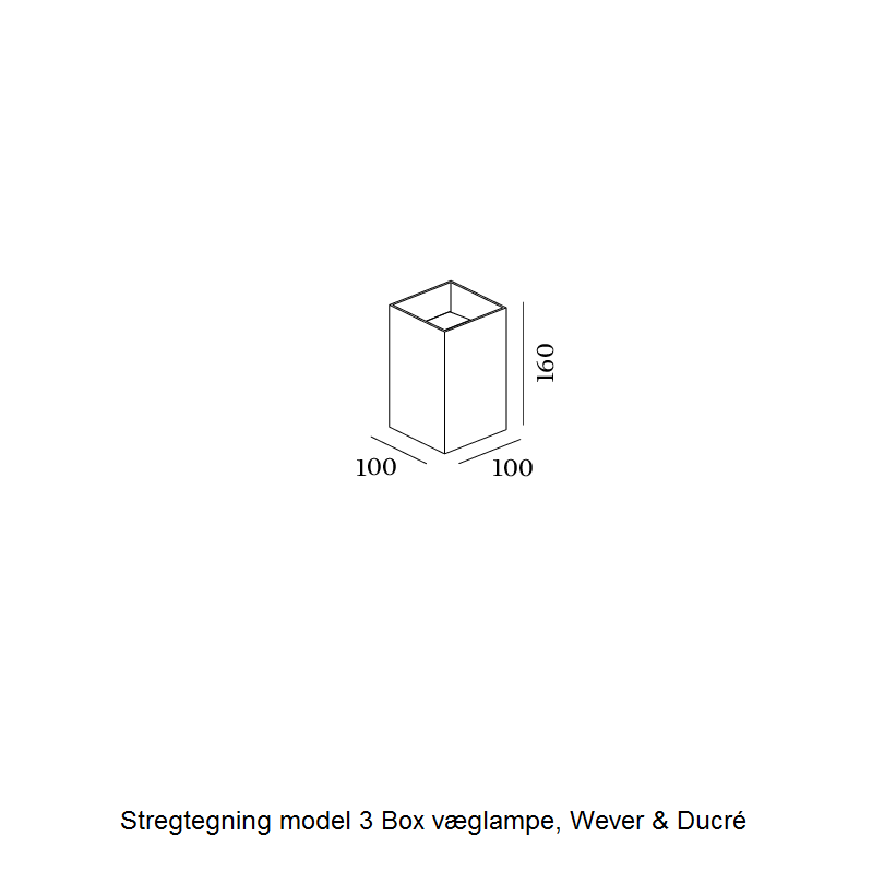 Stregtegning Box LED væglampe Wever & Ducré model 3