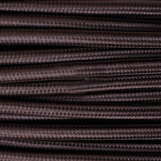 Ægte dekorativ stofledning i farven brun 2x0,75 mm
