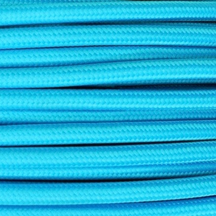 Ægte dekorativ stofledning i farven Turkis 2x0,75 mm