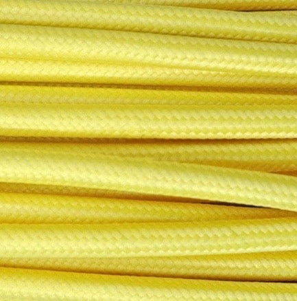 Ægte dekorativ stofledning i gul 2x0,75 mm