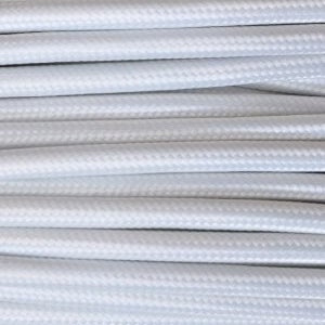 Ægte dekorativ stofledning - hvid 2x0,75 mm